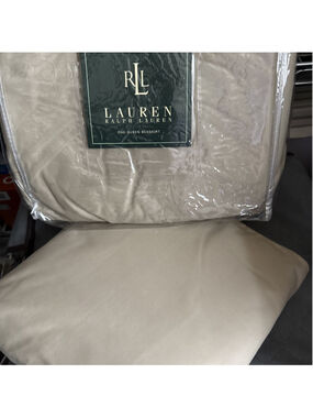 Lauren Ralph Lauren Classic Solid Queen Duvet & Bedskirt Linen Color NWT Vintage